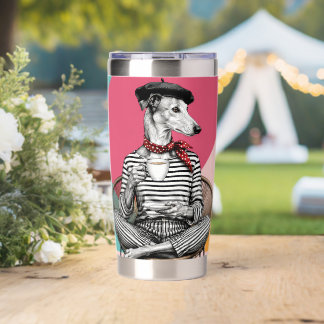Stylish Greyhound Coffee Pop Art Portrait Insulated Tumbler