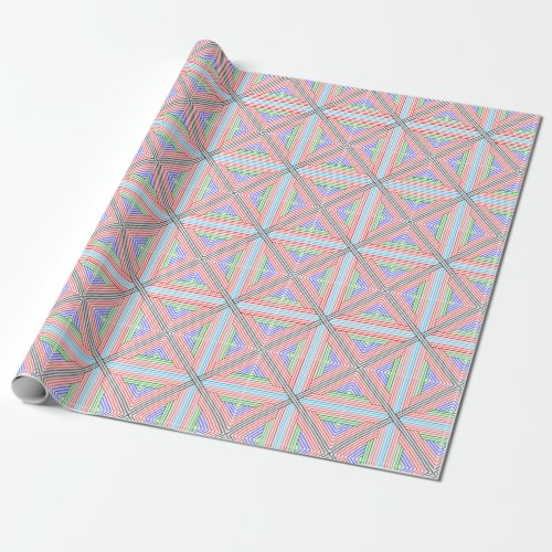 Stylish Grid of colored diagonal Wrapping Paper