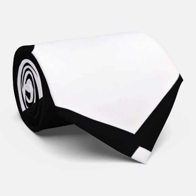 Stylish Groom Geometric Black White Wedding  Neck Tie (Rolled)