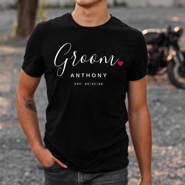 Stylish Groom Wedding T-Shirt (Creator Uploaded)