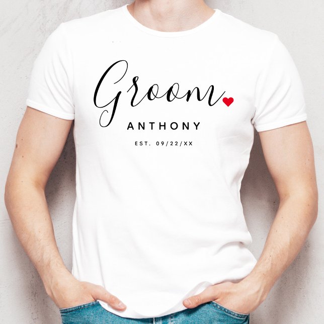 Stylish Groom Wedding T-Shirt (Creator Uploaded)