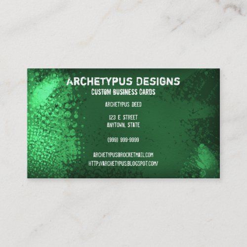 Stylish Grunge - Green Business Card