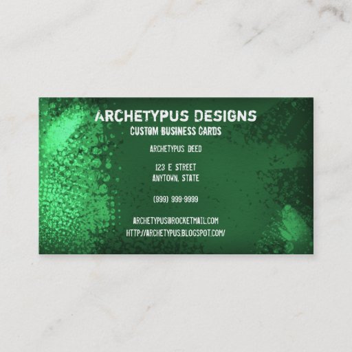 Customizable Stylish Grunge - Green Business Card
