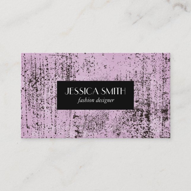 Stylish Grunge Pink Texture Business Card (Front)