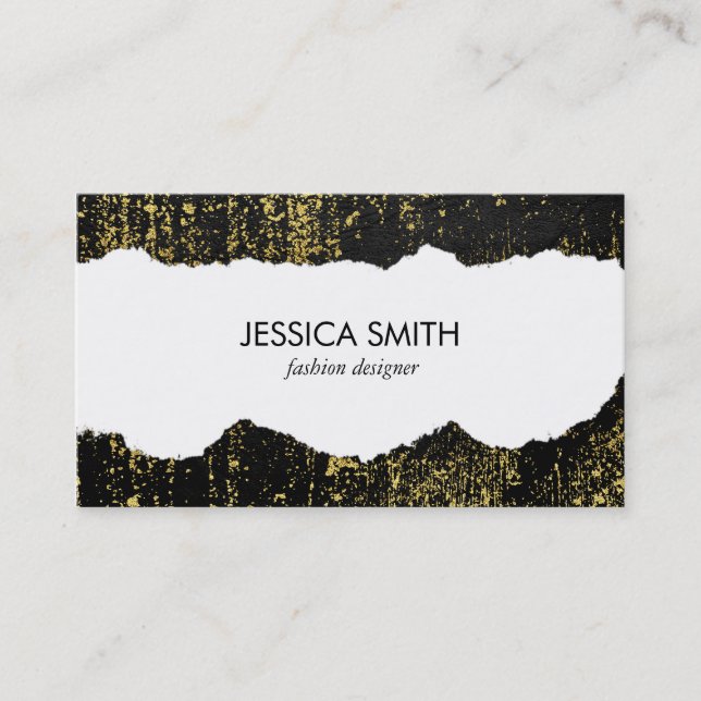 Stylish Grunge Torn Look Business Card (Front)