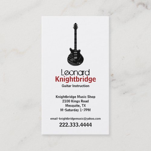 Stylish Guitar Business Card