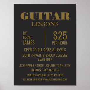 Stylish Guitar Lessons Advertising Poster