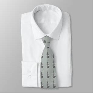 Stylish guitar pattern on a storm gray tie