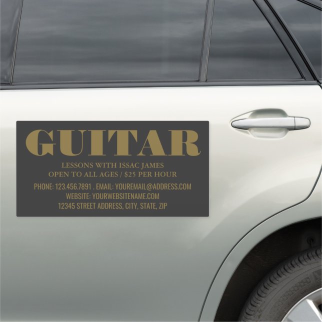 Stylish Guitarist, Professional Musician Car Magnet (In Situ)