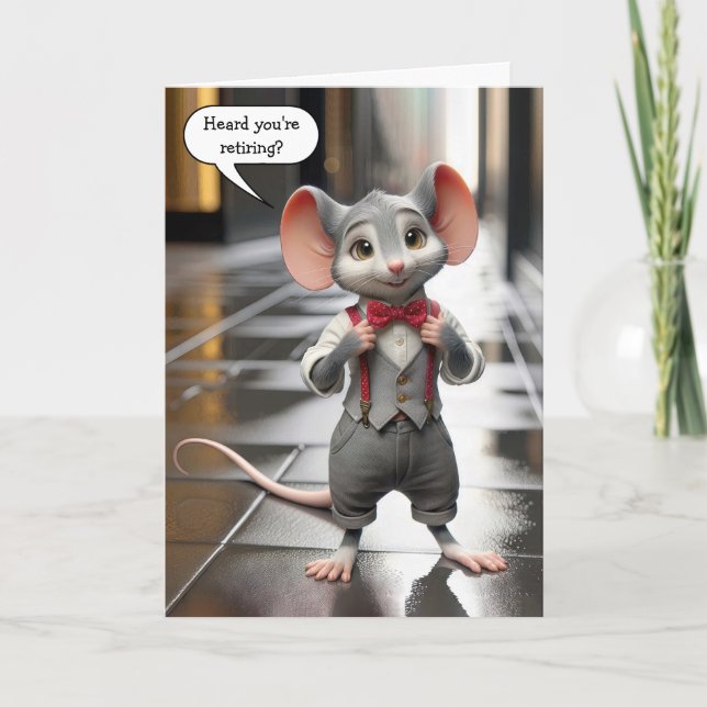 Stylish Guy Mouse For Retirement Card (Front)