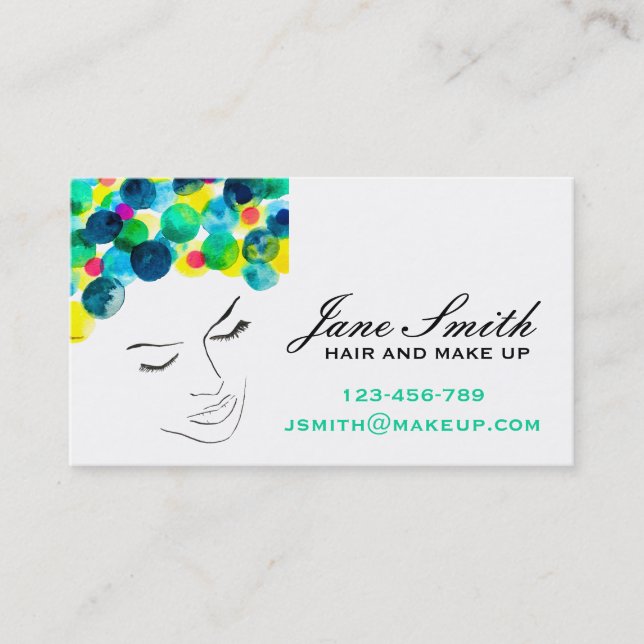 Stylish hair and make up stylist business card (Front)