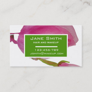 Stylish hair and makeup watercolor floral business business card