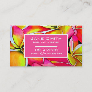 Stylish hair and makeup watercolor floral business business card