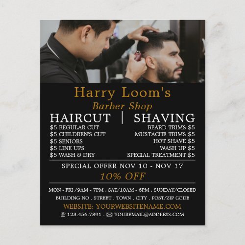 Stylish Hair Cut Mens Barbers Advertising Flyer