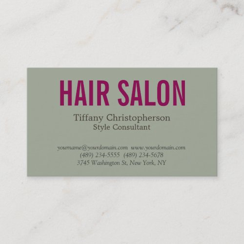 Stylish Hair Salon Style Consultant Attractive Business Card