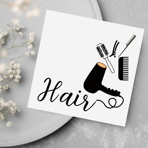 Stylish Hairstylist Gray  Black Appointment Card