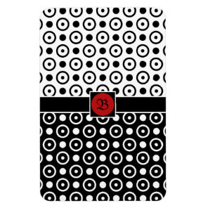 Stylish Half Black Half White polka dots Magnet
