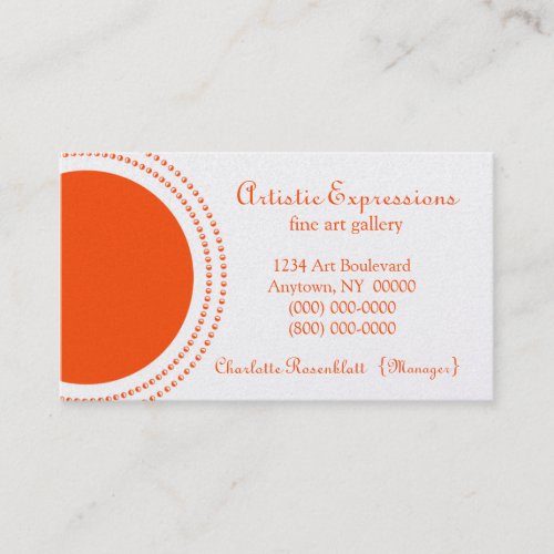 Stylish Half Circles Business Card, Orange