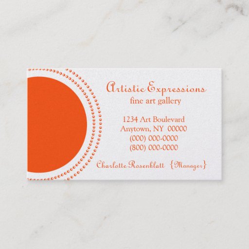 Customizable Stylish Half Circles Business Card, Orange