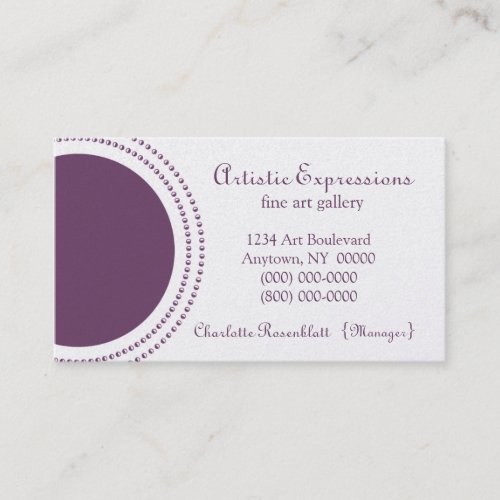 Stylish Half Circles Business Card, Purple