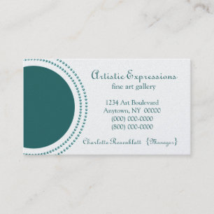 Stylish Half Circles Business Card, Teal Business Card