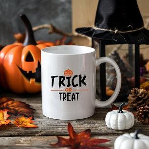Stylish Halloween "Trick Or Treat" Print Coffee Mug