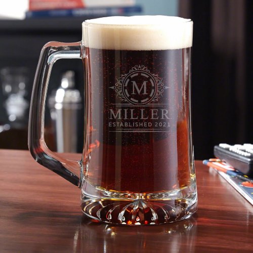 Stylish Hamilton Etched 25 oz Beer Mug