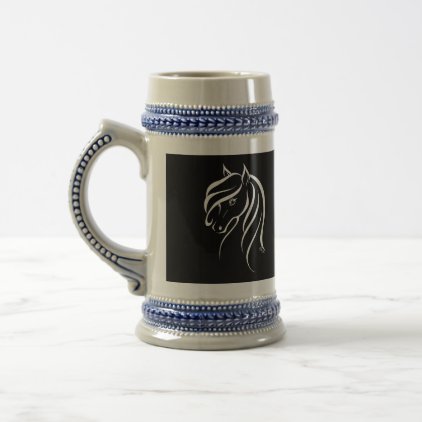 Stylish Hand Drawn Elegant Horse Stein Mug