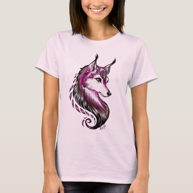 Stylish Hand Drawn Wolf Women’s Classic T-Shirt (Front)