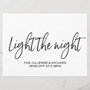 Stylish Hand Lettered "Light the Night" Sign Invitation