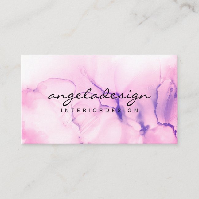 Stylish Hand Painted Wet Watercolor Ombre Splash Business Card