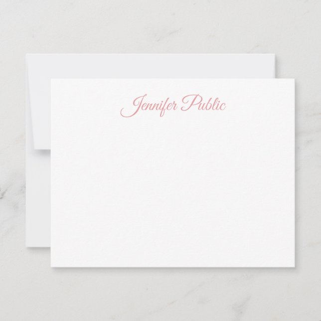 Stylish Hand Script Name Pink Text Template Flat (Front)