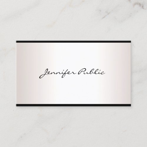 Stylish Hand Script Simple Glamour Silver Look Business Card