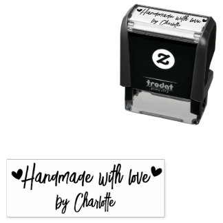 Stylish Handmade With Love Script Self-inking Stamp