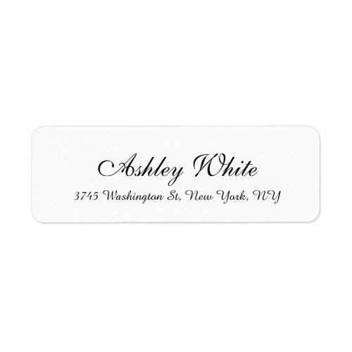 Stylish Handwriting White Plain Elegant Unique Label