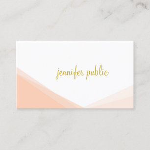 Stylish Handwritten Gold Name Script Modern Business Card