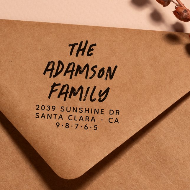 Stylish Handwritten Name Modern Return Address Rubber Stamp (Creator Uploaded)