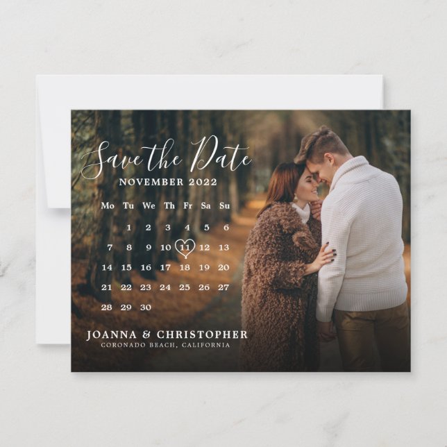 Stylish Handwritten Save the Date Announcement (Front)
