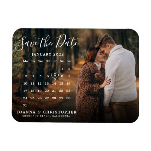 Stylish Handwritten Save the Date Announcement Magnet