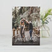 Stylish Handwritten Save the Date Card (Standing Front)