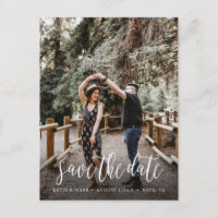 Stylish Handwritten Save the Date Postcard