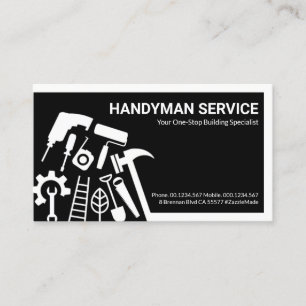 Stylish Handyman Tools Border Business Card