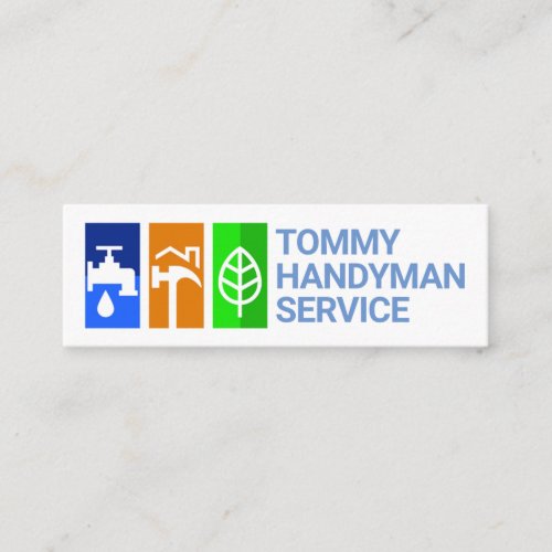 Stylish Handyman Tools Icon Panel Mini Business Card