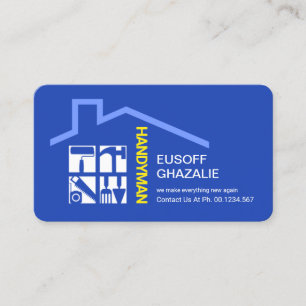 Stylish Handyman Tools Rooftop Business Card