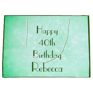 Stylish Happy 40th Birthday design Large Gift Bag