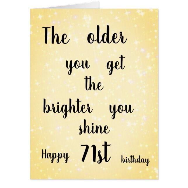 Stylish Happy 71st Birthday Card (Front)