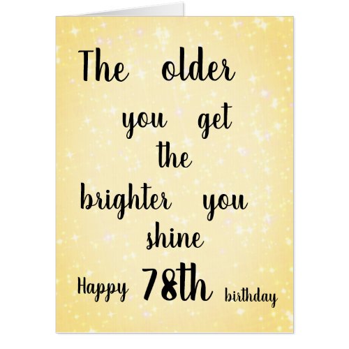 Stylish Happy 78th Birthday Card