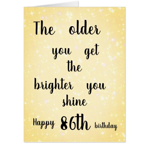 Stylish Happy 86th Birthday Card