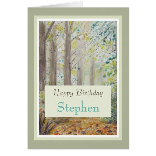 Stylish Happy Birthday Personalize Name Card