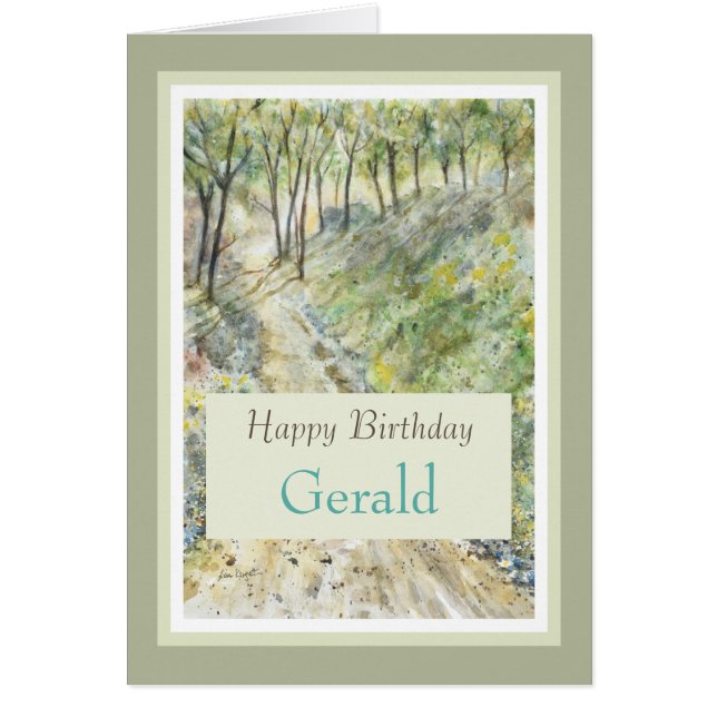 Stylish Happy Birthday Personalize Name Card (Front)